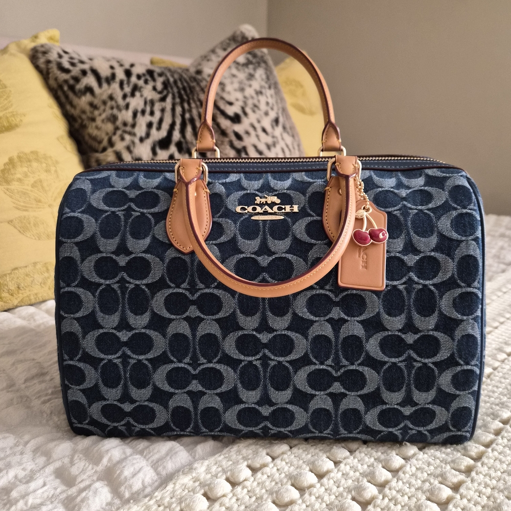 Coach Canvas Blue Denim Rowan LARGE